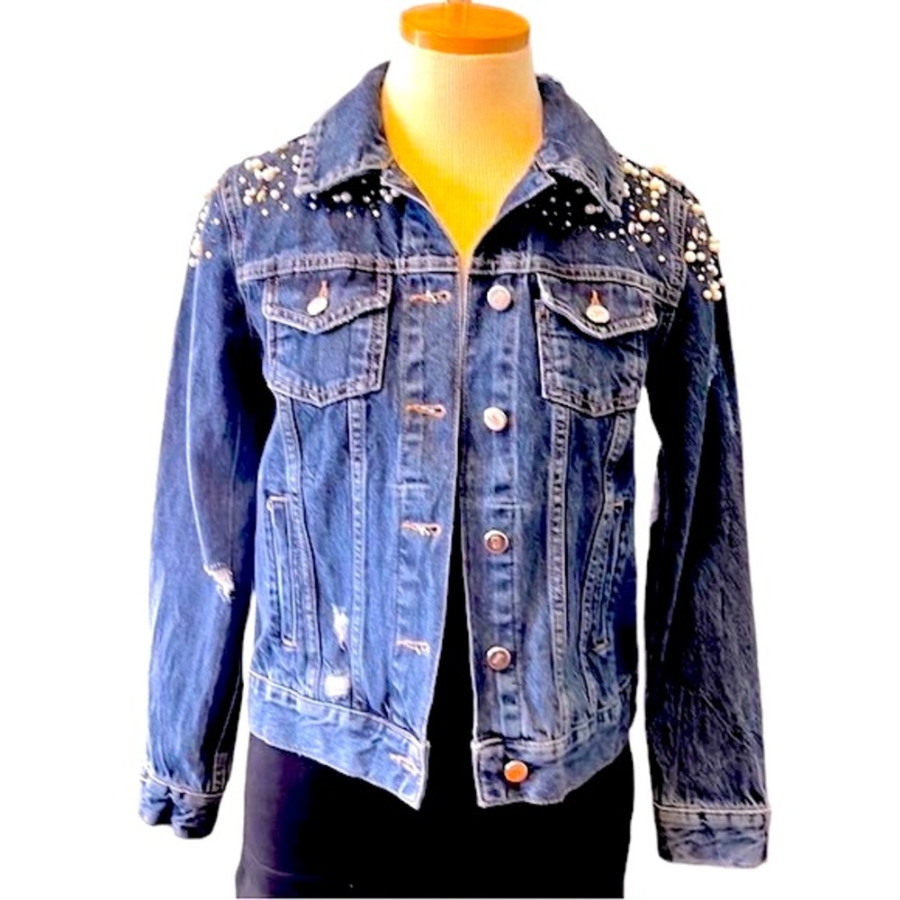 Anthropologie Pilcro and the Letterpress Embellished Jean Jacket, XS